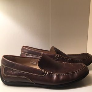 Ecco Brown Leather Loafer Size 10US Extra Wide